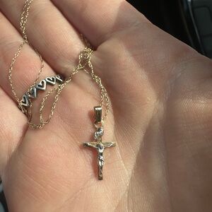 Gold Crucifix Pendant Necklace
